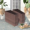 Sunsitt Outdoor Steel Wicker Glass Side Table Brown - image 2 of 4