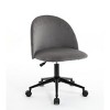 Mid-Back Adjustable Height Swivel 360 Degrees Office Desk Chair，Modern Upholstered Chairs Armless With Wheels-Cuddlewood - 3 of 4
