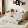 Kumasinova Twin/Full Size Daybed with Trundle,Fabric Upholstered Sofa Bed with Button Tufted Back & Piped Arms for Living Room,Bedroom - 2 of 4