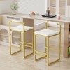 QingMoon Velvet Bar Stools Set of 2, Modern Counter Height Chairs with Footrest, Low Backrest and Metal Legs for Kitchen Island, Cafe - 2 of 4