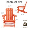 Infurnic Outdoor Portable Chairs Folding Adirondack Chair Wooden Textured with Cup Holder Weather Resistant, Orange, 29.6"*31.4"*36.4" - 3 of 4