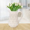 AuldHome Design White Hobnail Ceramic Pitcher, Vintage Retro Farmhouse Style - 2 of 4