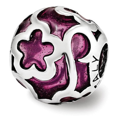 Black Bow Jewelry Sterling Silver Purple Filigree Enameled Bead Charm