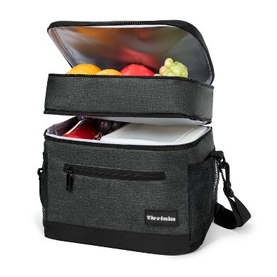 Tirrinia Adults Kids 17L Insulated Lunch Bag, Leak-Proof Reusable Lunch Cooler Totes with Dual-Compartment, Lunch Box for Work, Picnic, School