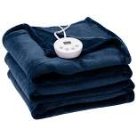 Costway 62'' x 84'' Flannel Polyester Heated Blanket Electric Throw w/10 Heating Levels