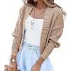 Coolmee Women's Long Sleeve Open Front Knit Cropped Cardigan Sweaters Casual Drop Shoulder Short Shrugs Sweater Coats - 2 of 4