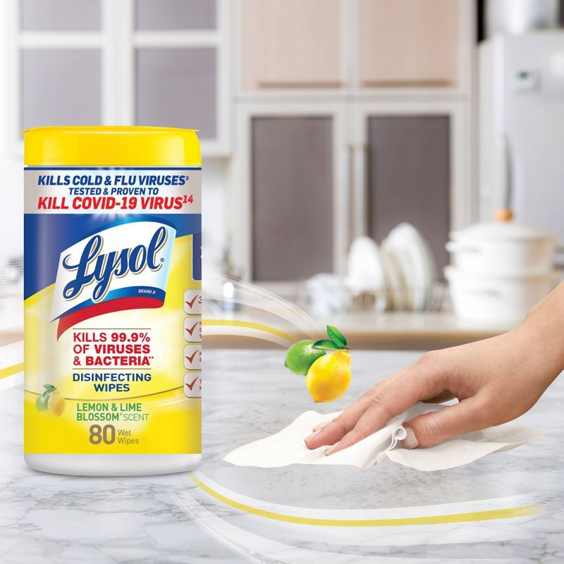 Lysol Lemon and Lime Blossom Disinfecting Wipes, 2 of 10