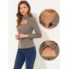 Allegra K Women's Choker Neck Houndstooth Print Long Sleeve Gothic Cutout Top - 2 of 4
