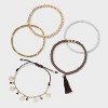 Decorative Hammered Discs and Tassel Bracelet Set 5pc - A New Day - 3 of 4