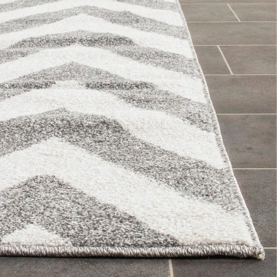 Reversible Dark Grey and Beige Wool Cotton Area Rug, 10' x 14'
