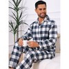 INSPIRE CHIC Men's Two Pieces Long Sleeve  Button Down Checked Plaid Pajamas Set - 4 of 4