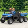 Blue 24V Kids Battery Powered Electric Tractor 6 Wheels Ride On Car With Tipping Bucket Remote Control Led Lights And Music Blue - 4 of 4