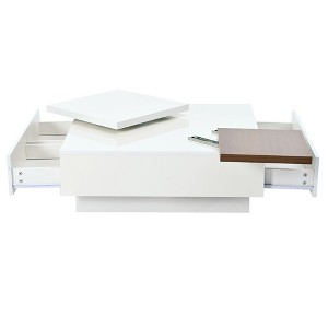 NicBex Modern 31.5" Square Coffee Table with Movable Top and 4 Drawers for Living Room and Office - 1 of 4
