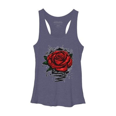 Women's Design By Humans Rugged Rose By Adamzworld Racerback Tank Top