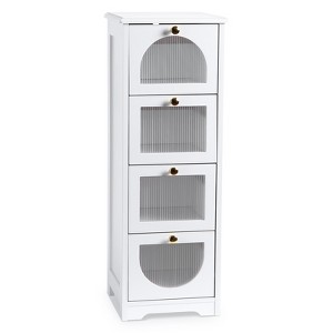Small Bathroom Cabinet with Drawers, Freestanding Bathroom Floor Cabinet, Slim Storage Organizer - 1 of 4