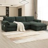 Whisen Chenille Sectional Sofa with Storage Ottoman and Pockets - 2 of 4