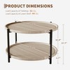 GustoWave Wooden Round Coffee Table for Living Room, 29.3 Inch 2-Tier Rustic Wood Desktop with Sturdy Metal Legs,Space-Saving Center Sofa Table - 4 of 4