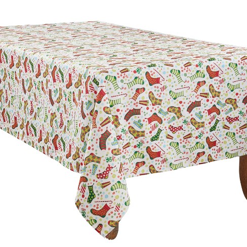Saro Lifestyle Christmas Stockings Holiday Tablecloth : Target
