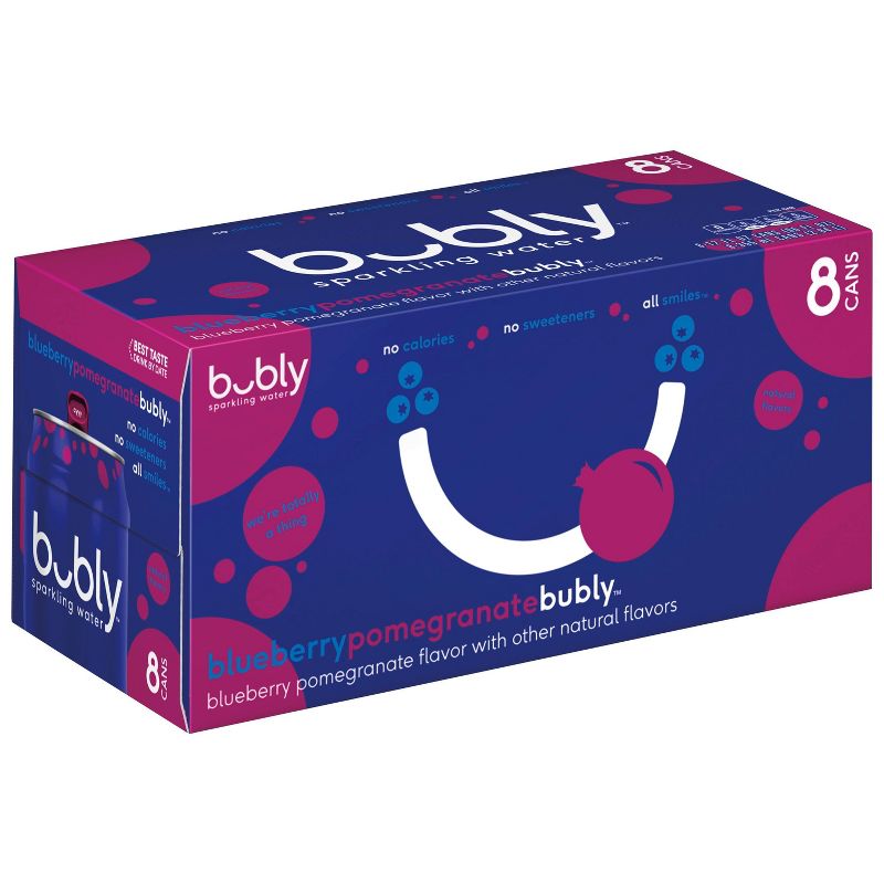 bubly Blueberry Pomegranate Sparkling Water - 8pk/12 fl oz Cans, 4 of 8