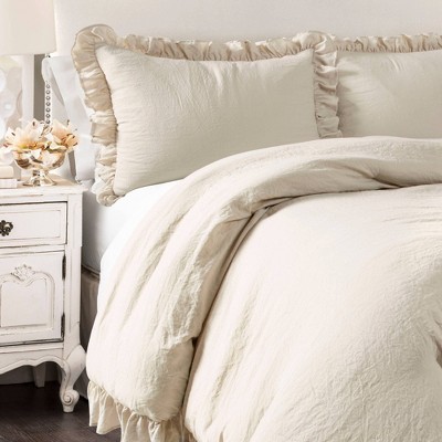 Lush Decor Lush Décor 3pc California King Reyna Comforter Set Wheat: Ruffled Microfiber Bedding, Machine Washable — фото 2