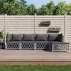 vidaXL Garden Lounge Set White and Dark Grey - 2 of 4