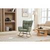 CAVINAS Modern Rocking Chair with Soft Cashmere Teddy Fabric, Accent Armchair with Ergonomic Curved Backrest and Solid Wood Frame - 3 of 4