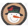 Earth Rugs Snowman and Cardinal Christmas Trivet – Round Rustic Jute Mat for Winter Decor - 3 of 4