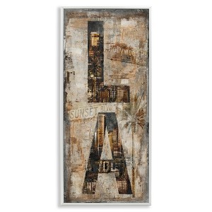 Stupell Industries Los Angeles Montage Collage Black Framed Giclee Art - 1 of 4