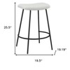 HomeRoots Set of Two 26" White and Black Fabric and Metal Backless Counter Height Bar Chairs - 3 of 4