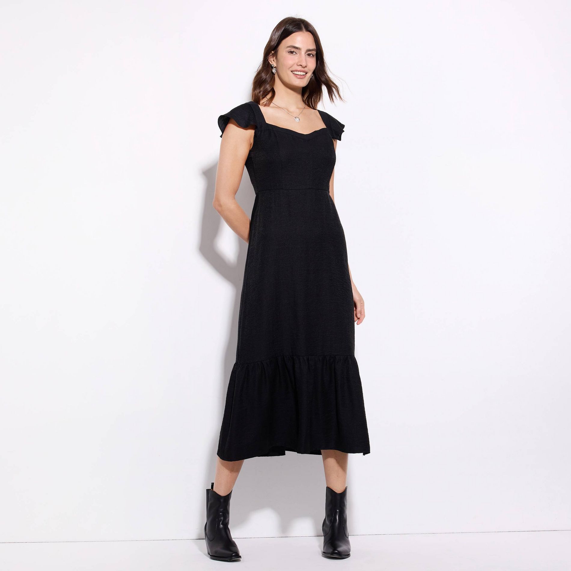 Women's Ruffle Short Sleeve Midi Dress - Wild Fable™