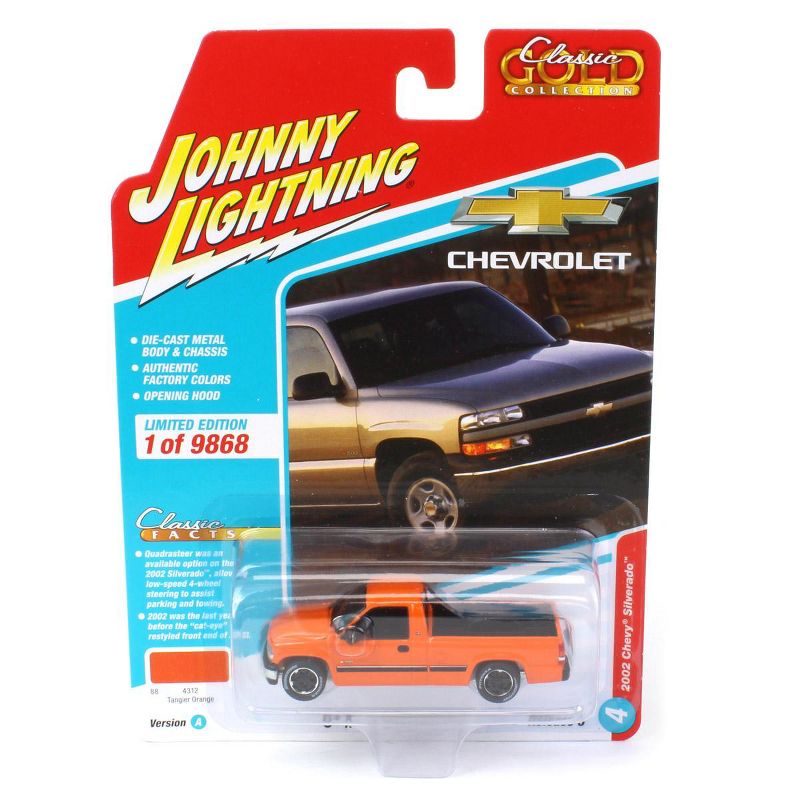 1/64 Johnny Lightning Classic Gold 3A 2002 Chevrolet Silverado Orange JLCG030-A4, 5 of 6