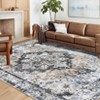 Washable Rug Area Rug Geometric Checkered - Neutral Farmhouse Carpet Stain Resistant for Living Room & Office - 3 of 4