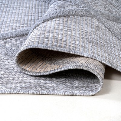 Salines 5' Square Light Gray Synthetic Trellis Rug
