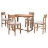 5-Piece Counter Height Dining Set with Rectangular Table and 4 Upholstered Chairs, Space-Saving Dining Furniture for Small Kitchens–The Pop Home - 3 of 4
