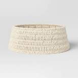 26" Woven Rope with Metallic Accent Christmas Tree Collar White/Gold - Wondershop™