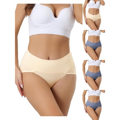 Allegra K Women's High Waist Stretch Tummy Control Breathable Comfortable Briefs Multicolored