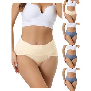 Allegra K Women's High Waist Stretch Tummy Control Breathable Comfortable Briefs Multicolored - 1 of 4