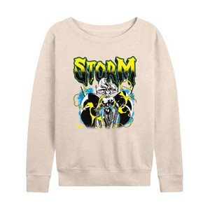 Women's - Marvel - X-Men Storm Metal Lightweight French Terry Wide Neck Long Sleeve Shirt - 1 of 4