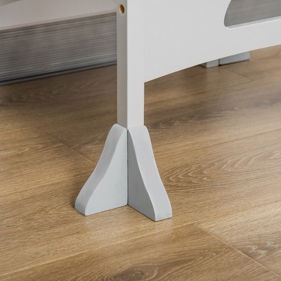 Compact Foldable Wooden Step Stool with Detachable Chalkboard