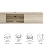 Modway Render 70 inch Faux Travertine Wall Mount Media Console TV Stand by Modway - 2 of 4
