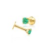 Pure Collection by Ross-Simons 0.20 ct. t.w. Emerald Flat-Back Stud Earrings in 14kt Yellow Gold - 3 of 4