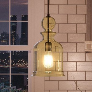 Urban Ambiance Luxury Modern Farmhouse Farmhouse Pendant Light,  16-1/2" x 9",  Olde Bronze Finish, UHP3045 - 1 of 4