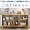 Fluted Sideboard Buffet Cabinet,Modern Farmhouse Coffee Bar Storage Cabinet with 3 Doors - 4 of 4