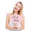 Big Dot of Happiness Funny Pink Winter Wonderland - Holiday Snowflake Birthday Party and Baby Shower Photo Booth Props Kit - 10 Piece - 3 of 4