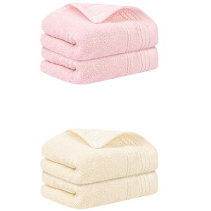 Unique Bargains Striped Pattern Soft Comfort Hand Towels for Bathroom Camp 4 Pcs 14" x 30" - 1 of 4