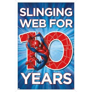 Trends International Marvel Spider-Man - Happy 10th Birthday Framed Wall Poster Prints - 1 of 4