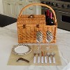 Picnic at Ascot Willow Picnic Basket with Two Person Picnic Set - 2 of 4