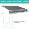 Karl Home | 13 ft. x 8 ft. Gray Polyester Cover Retractable Patio Awning - 4 of 4