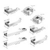 ChicFurnit Bathroom Towel Holder 8 Piece Stainless Steel Set Wall Mounted for Modern Bathroom Style, Silver, 25.4"*7.9"*2.4" - 3 of 4
