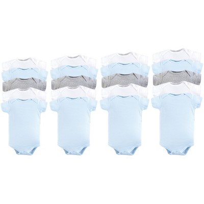 Image of Luvable Friends Baby Boy Cotton Bodysuits 20pk, Blue Gray, 0-12 Months